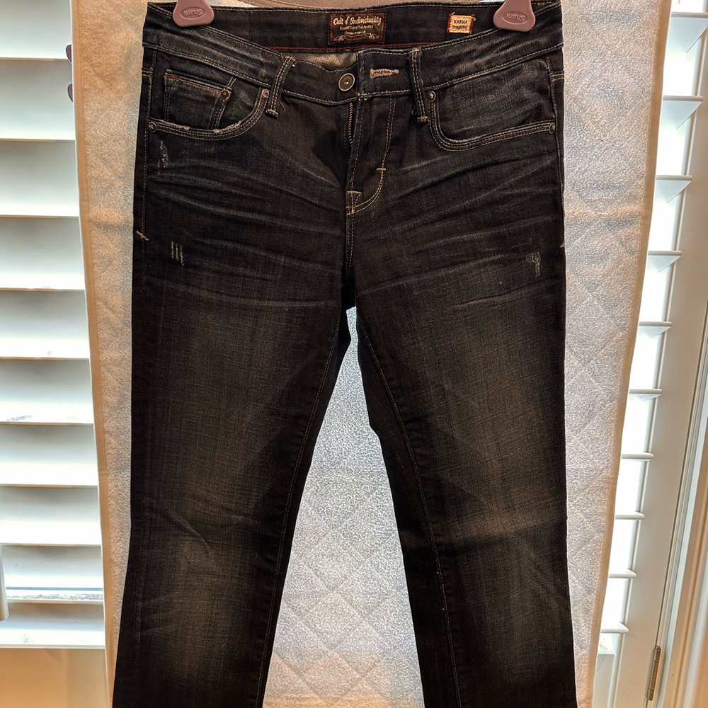 Cult of Individuality straight leg dark denim.